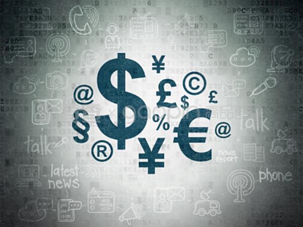 數字數據紙背景下的新聞概念金融符號及其數據處理